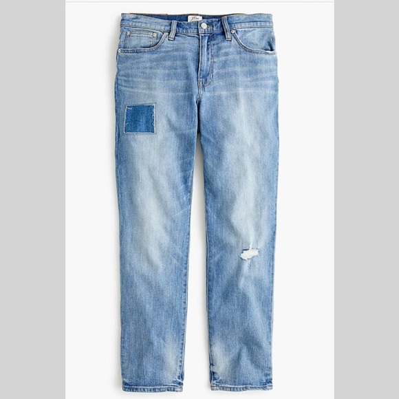 SALE🏷J Crew Slim Boyfriend Jean Patch Distressing - Picture 2 of 8